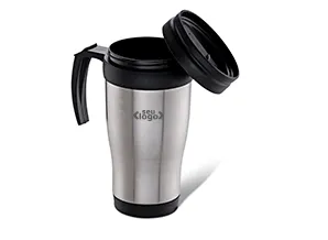 CANECA REVESTIDA EM AÇO INOX - 410 ML - PRETA.