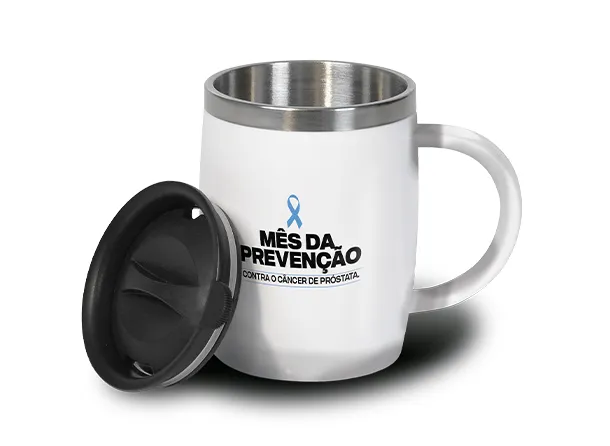 CANECA EM AÇO INOX / POLIESTIRENO - 400 ML