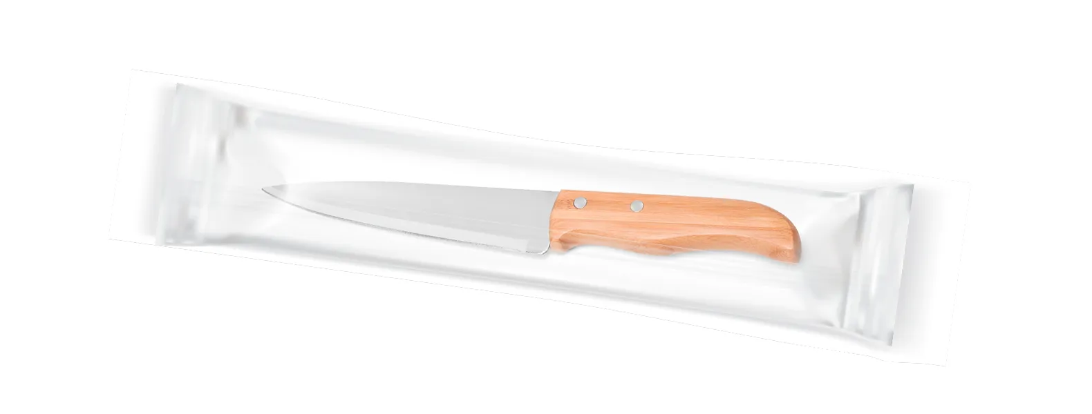Faca 7'' em Bambu/Inox. Como cortesia, fazemos uma gravação na lâmina da faca com os cortes do boi.