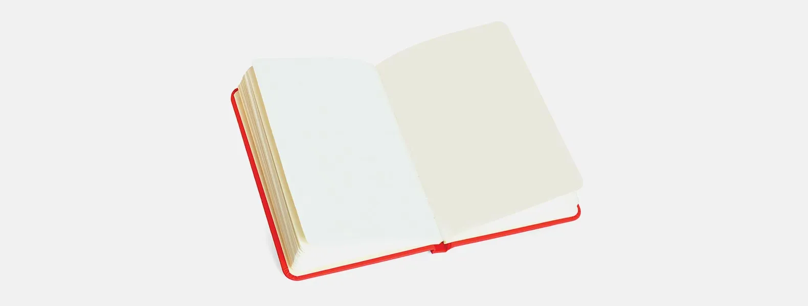 Caderno para anotações vermelho com capa dura. Conta com 80 folhas, porta caneta e elástico para fechamento. Gramatura da folha de 70 g/m2.