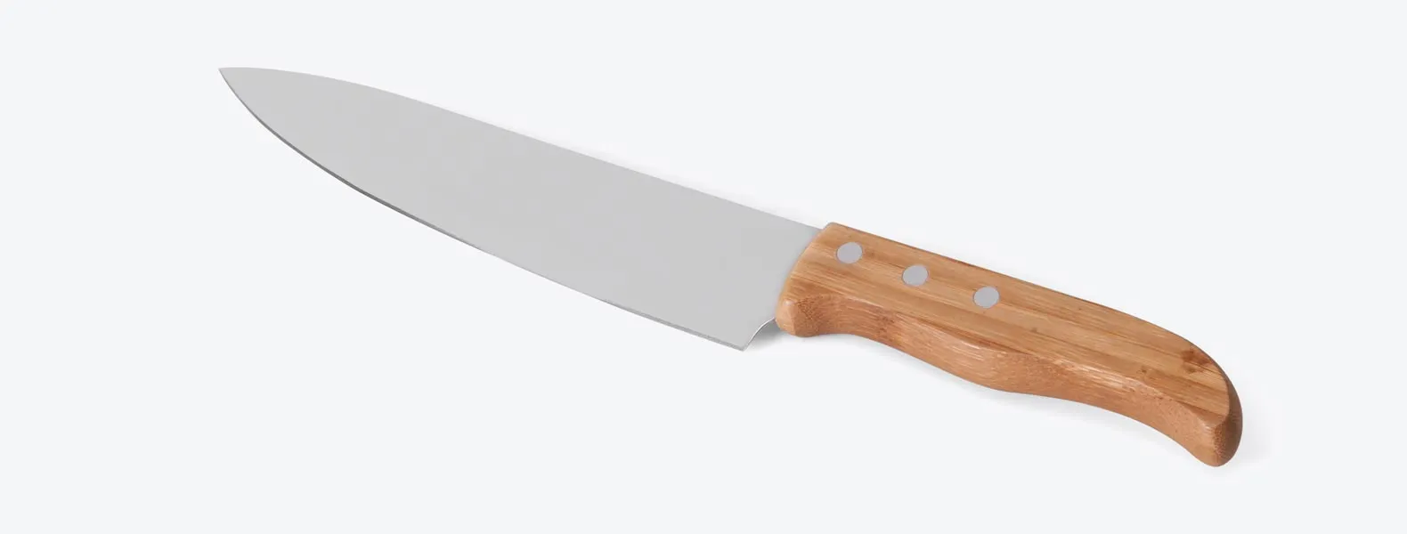Conjunto de Faca em bambu/Aço Inox. Acompanha faca 8'', faca Santoku e garfo em bambu/Inox. Como cortesia, na faca 8 fazemos uma gravação com os cortes do boi.