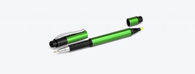 caneta-aluminio-2x1-verde-anodizado-esfero-e-marca-texto