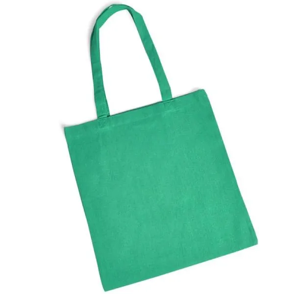 Sacola ecobag em algodão reciclado (70%) e rPET (30%).