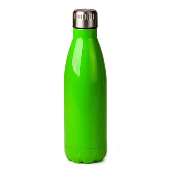 Garrafa em Aço Inox com tampa. Conta com pintura em verde. Capacidade: 750ml