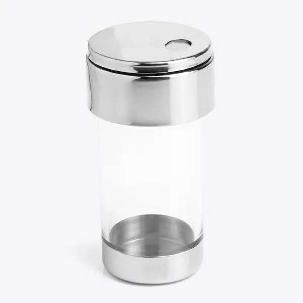 Porta Condimentos em Bambu/Acrílico/Inox. Acompanha base em Bambu/Inox e 5 porta condimentos em Acrílico com tampa e fundo em Inox. Capacidade de cada porta condimento: 100ml