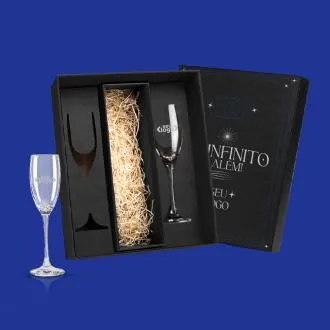 KIT DE TAÇAS DE VIDRO P/ CHAMPAGNE 190 ML - 2 PÇS 