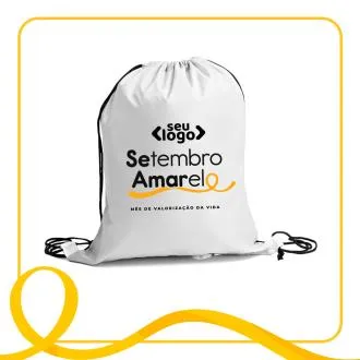 MOCHILA SACOLA EM NYLON 420 - BRANCA - 40x33cm