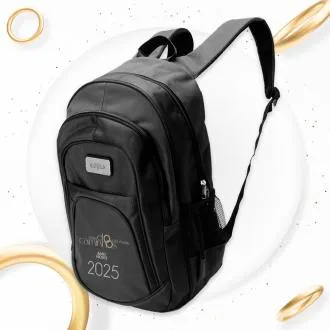 MOCHILA PRETA EM POLYESTER 1680D / 600D