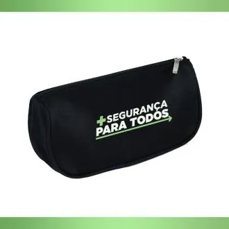 NECESSAIRE PRETA EM MICROFIBRA