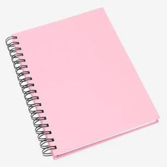 CADERNO PAUTADO COM WIRE-O - ROSA - 23,5x18cm - 100 FLS