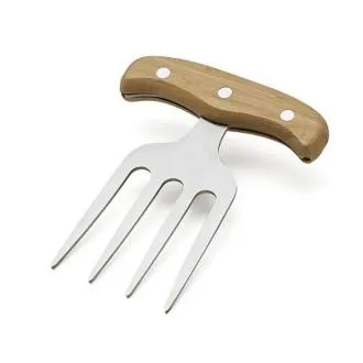 GARFO COM 4 DENTES EM BAMBU - INOX -  11x14,8cm