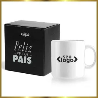 CANECA EM CERÂMICA BRANCA 270 ML COM CAIXA