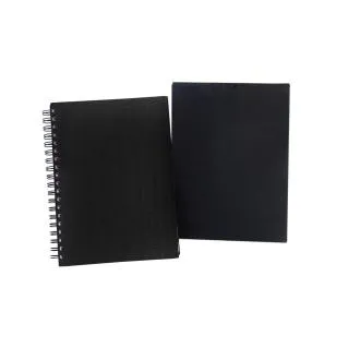 CADERNO PAUTADO COM WIRE-O - PRETO - 23,5x18cm - 100 FLS