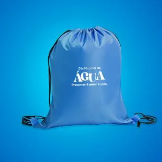 MOCHILA SACOLA EM NYLON 420 - AZUL - 40x33cm