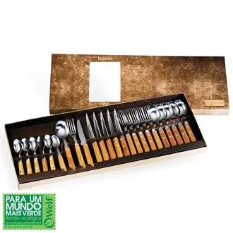 FAQUEIRO INOX/BAMBU SPECIAL LINE - 24 PÇS