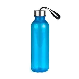 GARRAFA PLÁSTICA AZUL COM TAMPA EM INOX - 600ML