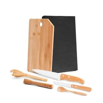 KIT PARA BAR EM MADEIRA / BAMBU MÔNACO - 6 PÇS