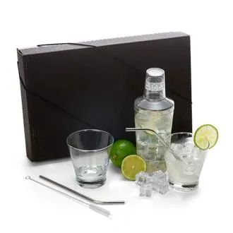 KIT PARA DRINKS COM COQUETELEIRA - 6 PÇS