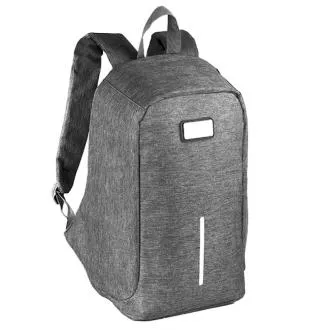 MOCHILA ANTIFURTO EM POLIESTER 300D - 14L - MELANGE CINZA