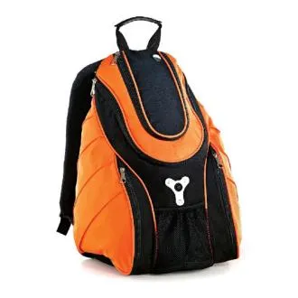 MOCHILA LARANJA E PRETA EM POLYESTER 300D - 20L