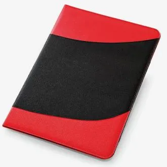 PASTA EM POLYESTER VERMELHO E PRETO COM BLOCO - 30 FLS