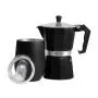 Kit para café. Conta com cafeteira e copo. Cafeteira modelo Italiana em alumínio de alta qualidade e resistência. Copo térmico com tampa 340ml. Tampa com ótima vedação e trava no bocal para melhor higiene. Também conta com dupla parede de inox, isolada a vácuo.